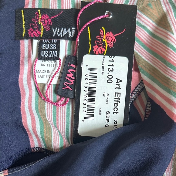 Chic Geometric Cocktail Pink and Navy Mini Dress NWT - Picture 2 of 6